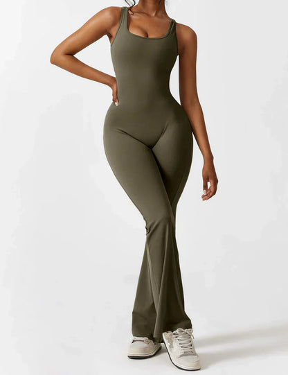 Women's V-Neck Wide Leg Jumpsuit with Slimming Fit