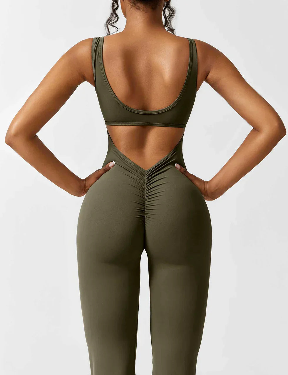 Women's V-Neck Wide Leg Jumpsuit with Slimming Fit