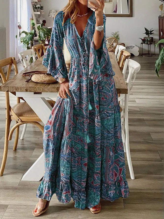 Fashionable Floral Long Maxi Dress for Women - Luxivelle