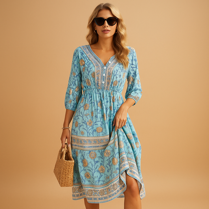 Casual Floral Maxi Dress for Women - Luxivelle