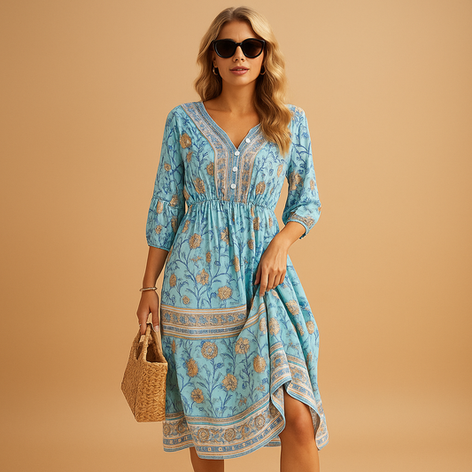 Casual Floral Maxi Dress for Women - Luxivelle