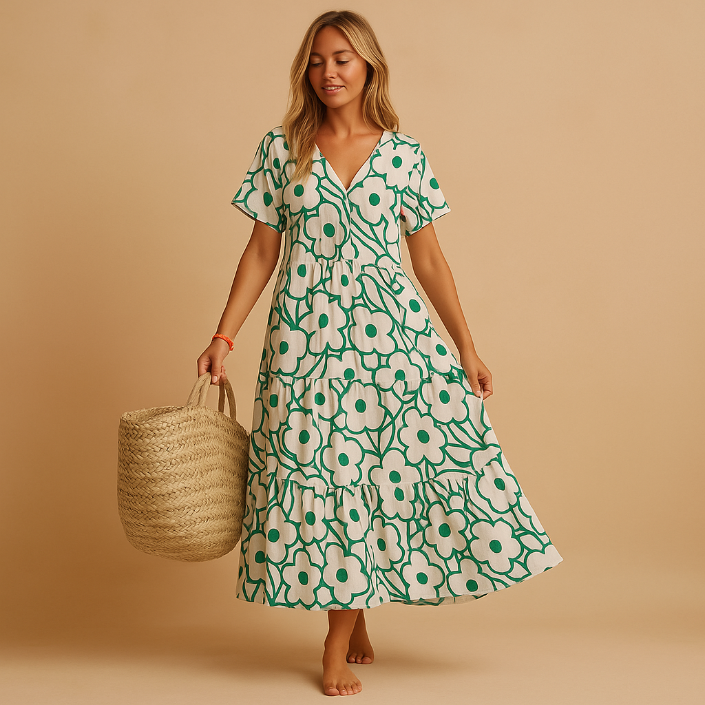 Lightweight Women's Short Sleeve Sundress Clara - Luxivelle