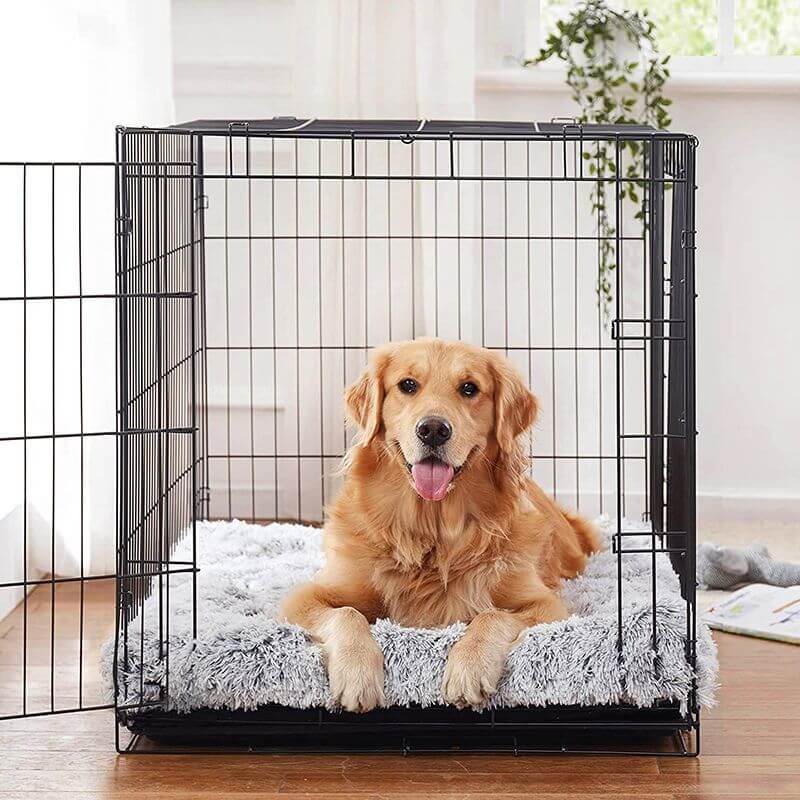 "Brown orthopaedic dog pillow for comfort, L-XXL sizes, offers optimal support and style in pet supplies."