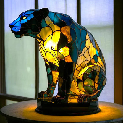 Colorful Animal Design Glass Table Light Fixture