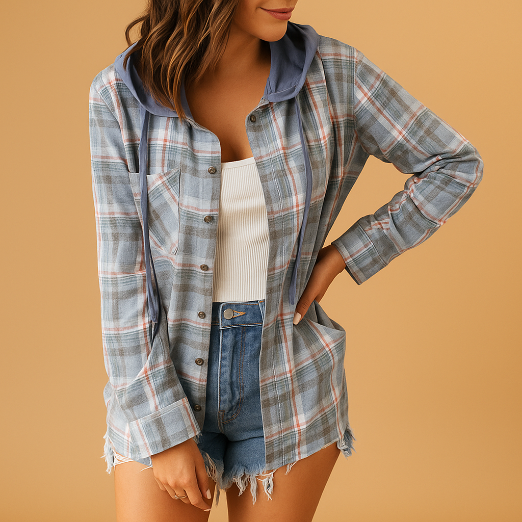 Relaxed Fit Ladies Button Jacket - Luxivelle