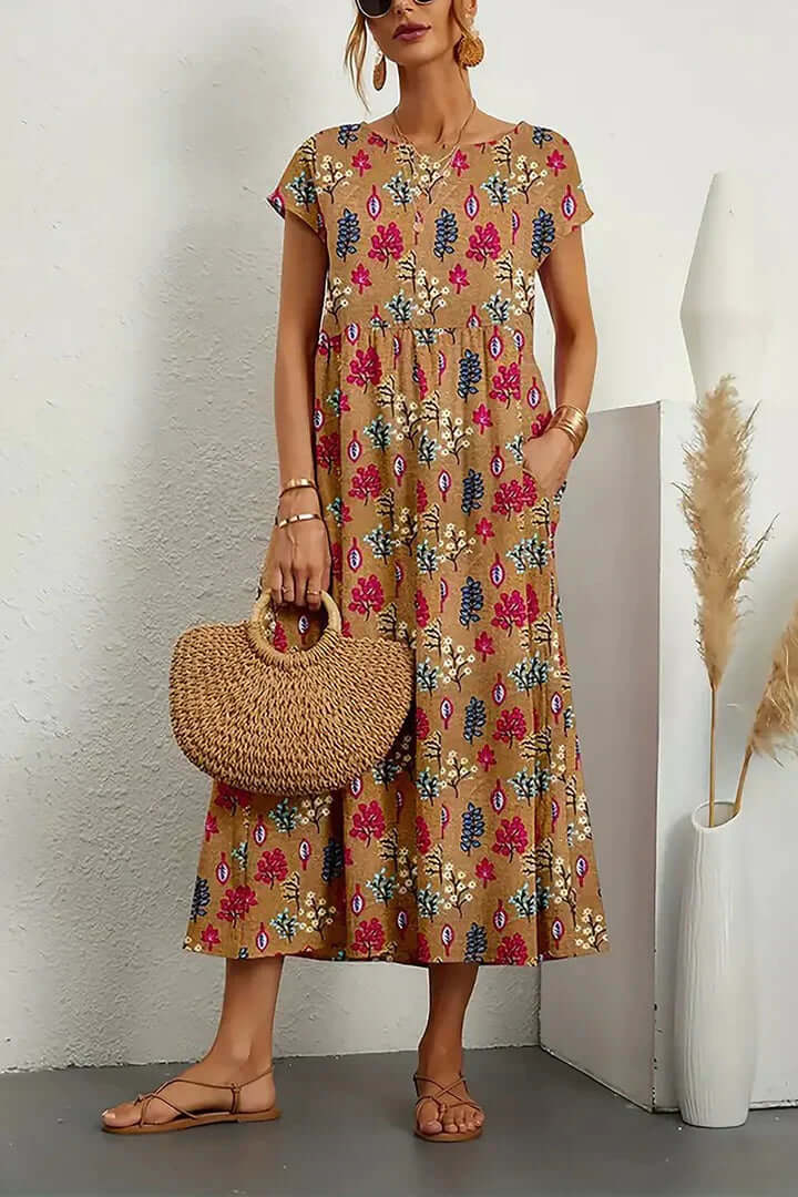 Ladies' Floral Casual Summer Dress - Luxivelle