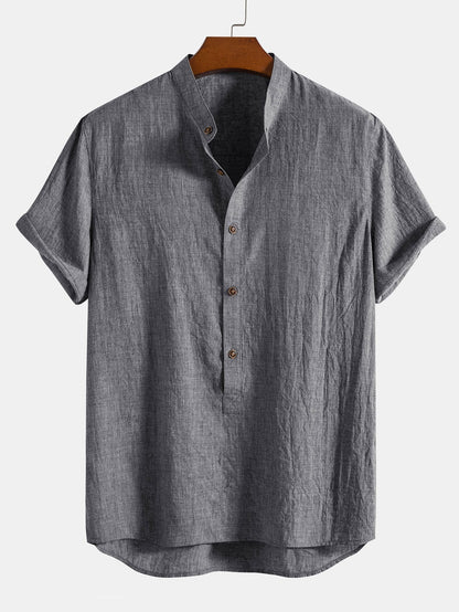 Casual Loose Fit Short Sleeve Shirt and Pants Set