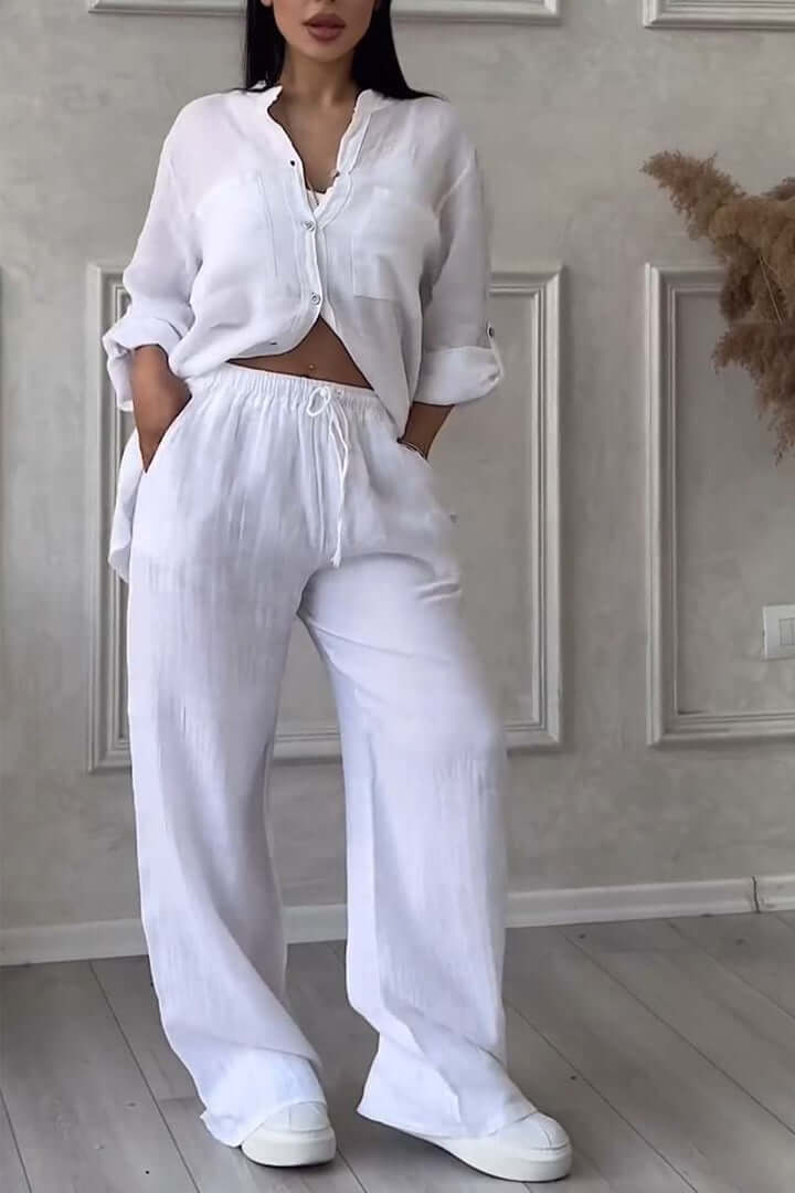 Lightweight Breathable Linen Pantsuit
