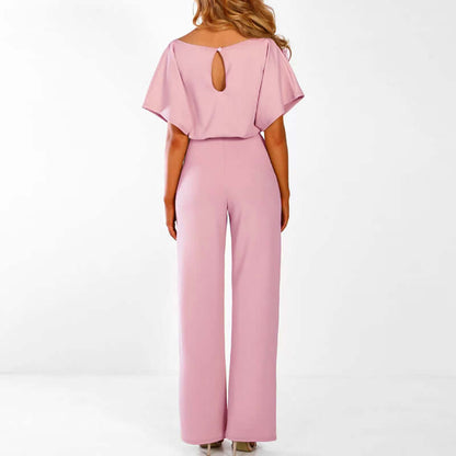 Chic Ladies' Waist Belt Jumpsuit