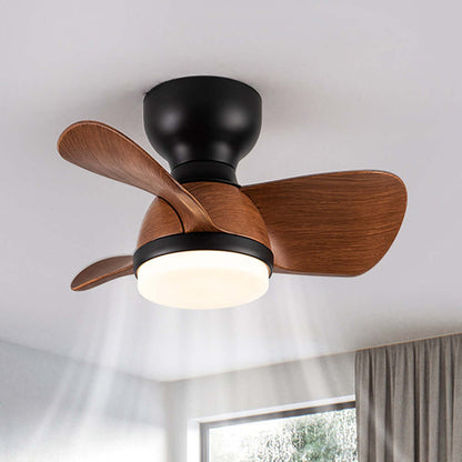 Stylish Wood Grain Ceiling Fan with LED Lighting