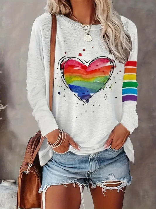 Colorful Heart Women's Casual Top - Luxivelle