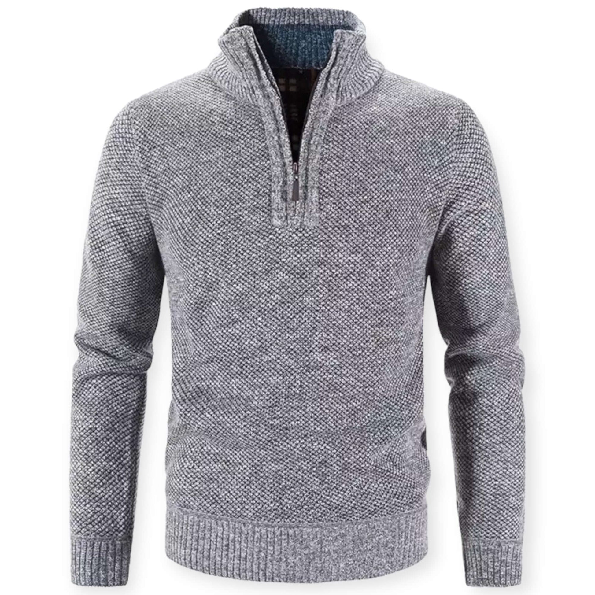 Men's Fitted Crew Neck Sweater Pullover - Luxivelle