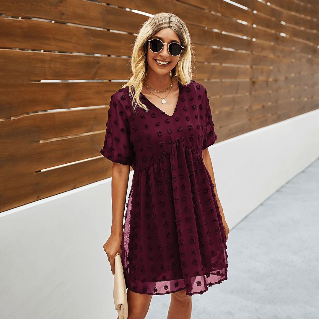 Printed V Neck Mini Sundress