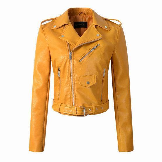 Ladies Faux Leather Biker Jacket