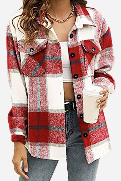 Relaxed Fit Plaid Shirt for Women