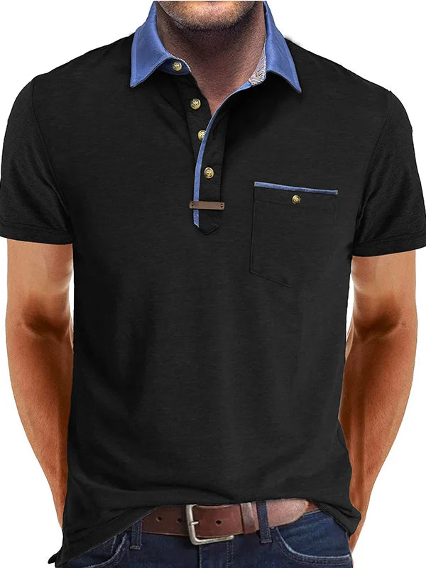 Lightweight Casual Short Sleeve Polo Shirt for Men