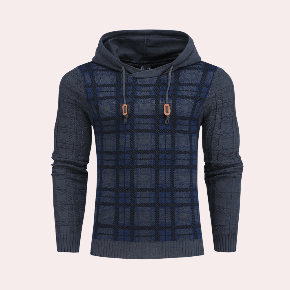 Cozy Plaid Crew Neck Sweater for Men