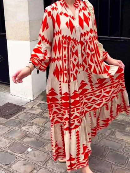 Fashionable Print Long Maxi Dress