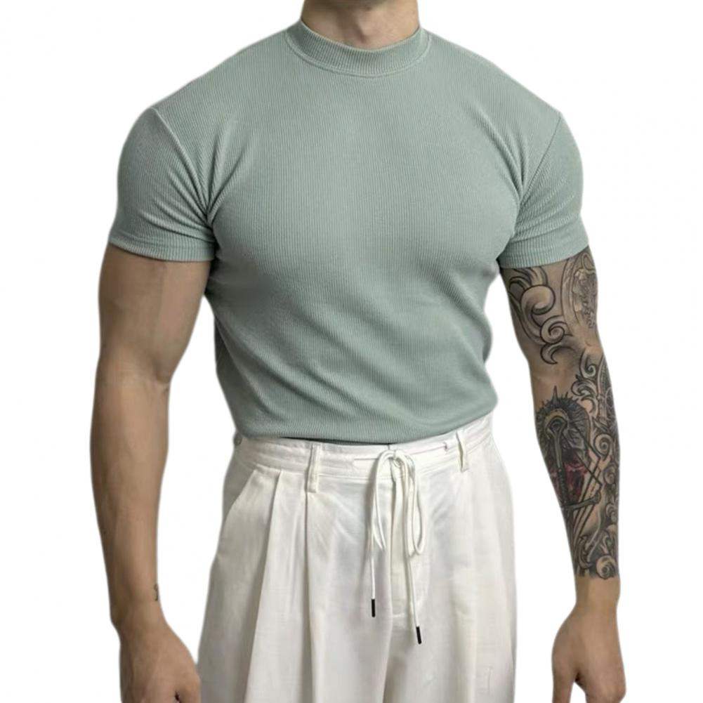 Slim Fit Crew Neck Knit Shirt