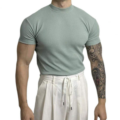 Slim Fit Crew Neck Knit Shirt