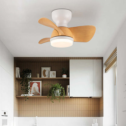Stylish Wood Grain Ceiling Fan with LED Lighting