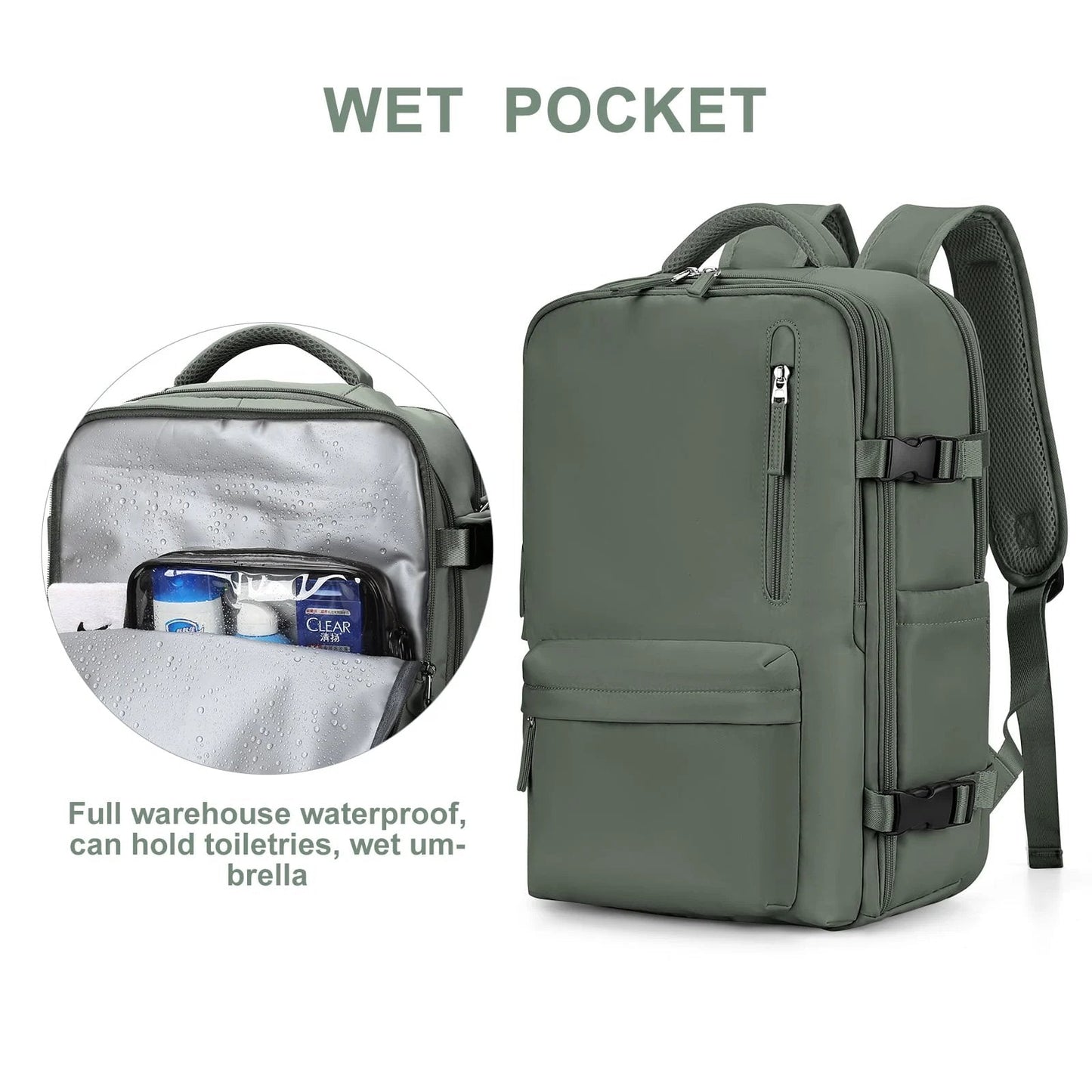 Waterproof Hiking Backpack for Women - Large USB Rucksack
