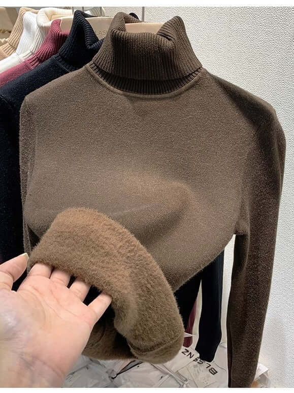 Soft Women's Velvet Crew Neck Sweater