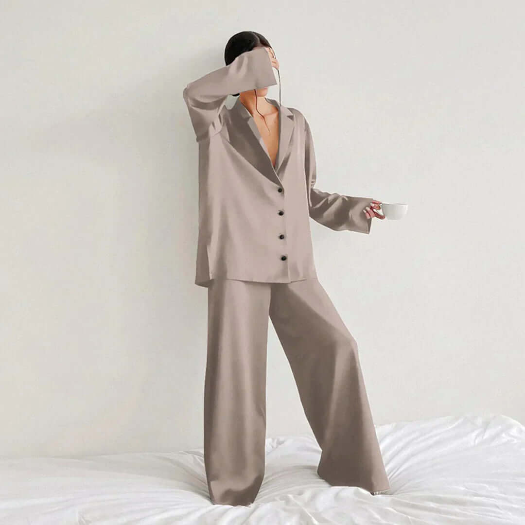 Ladies Classic Fit Shirt & Loose Pant Set