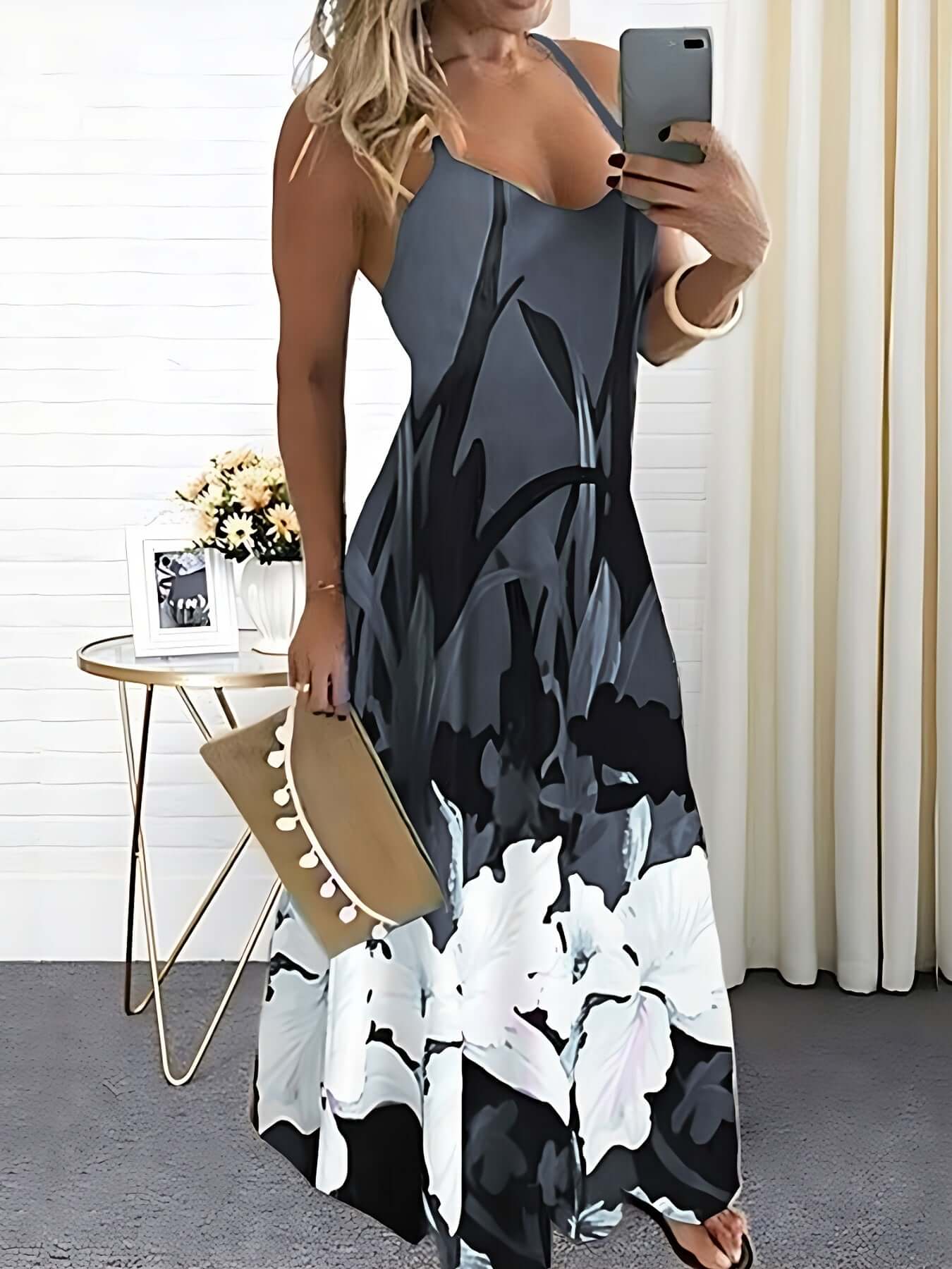 Pretty Summer Sundress with Thin Straps - Luxivelle