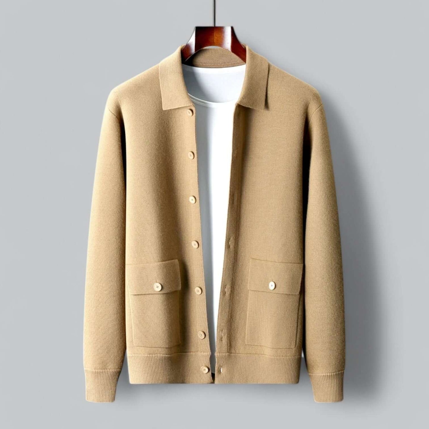 Soft Men's Wool Cardigan Sweater