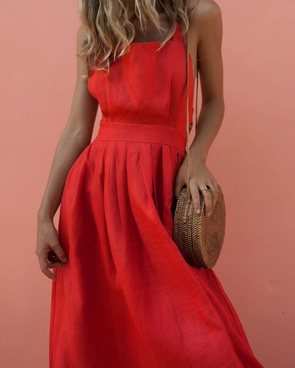 Comfortable Fit Halter Neck Summer Dress
