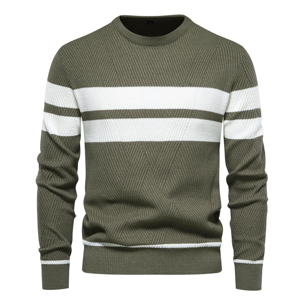 Relaxed Fit Horizontal Stripe Pullover