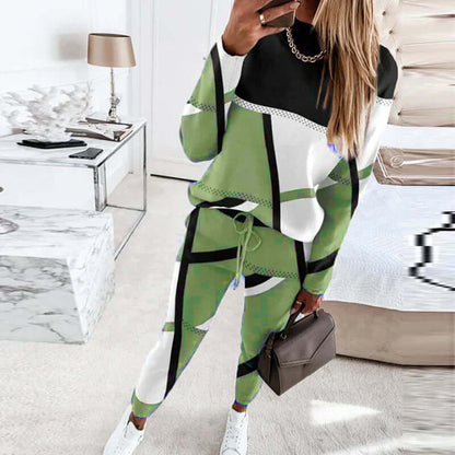 Cozy Geometric Pattern Sleepwear Set