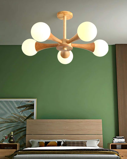 Luxury Wood and Glass Pendant Light