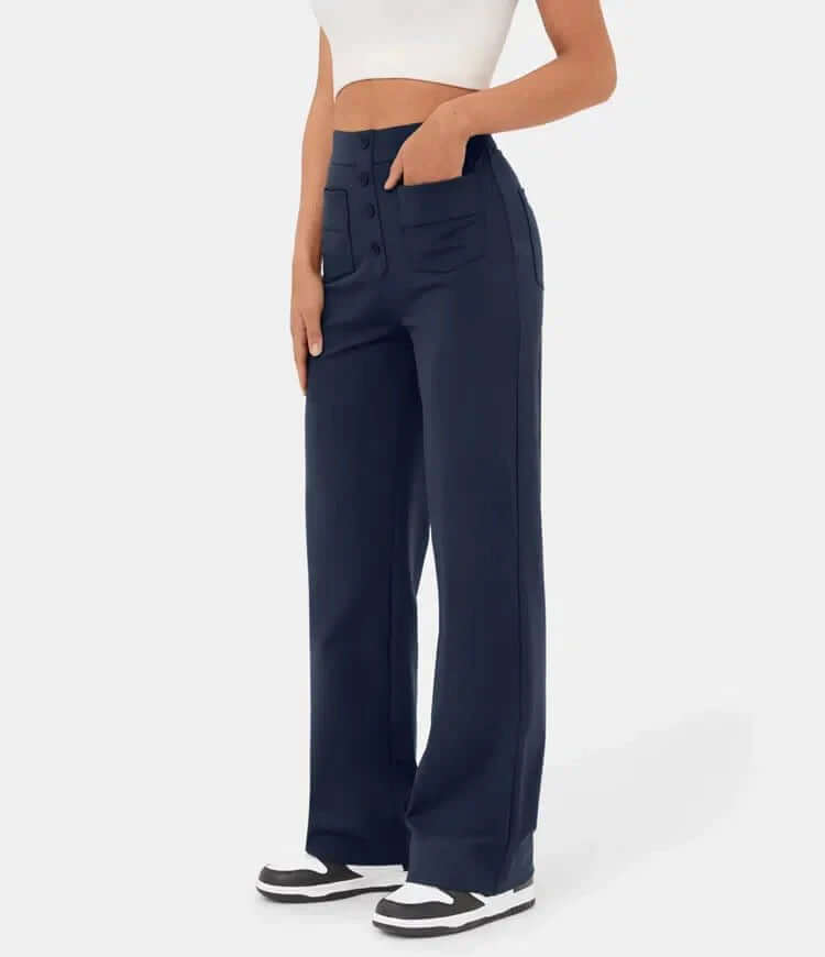 Ladies Comfortable Button Front Pants