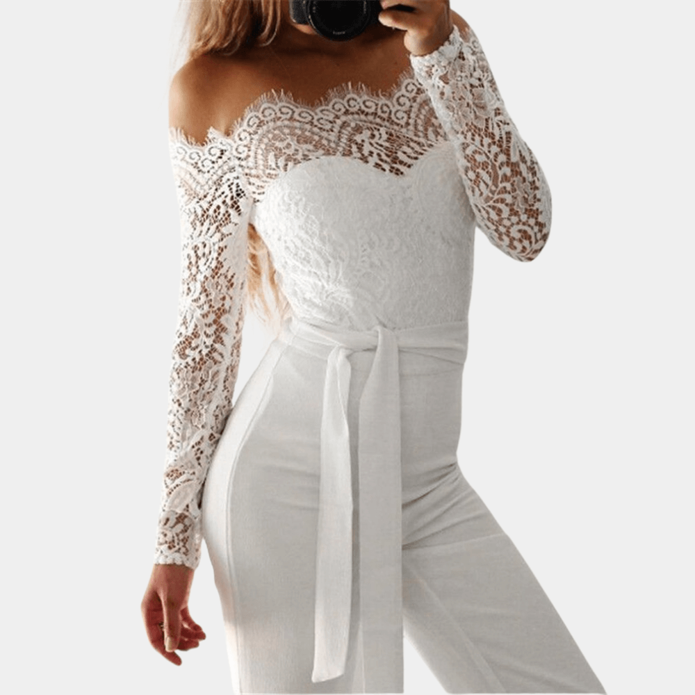 Chic Crochet Cold Shoulder Jumpsuit - Luxivelle