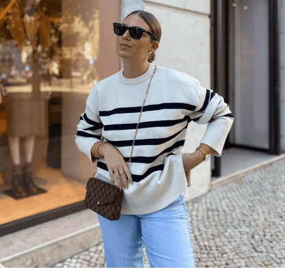 Large Cozy Striped Sweater for Women