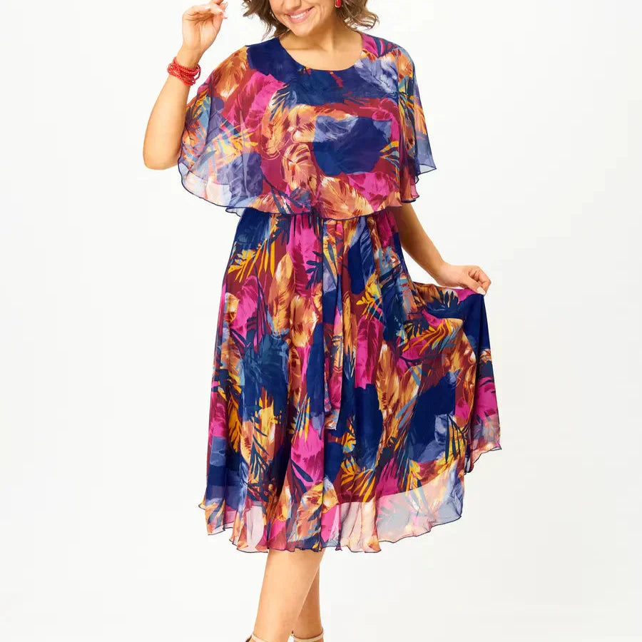 Flowy Chiffon Dress with Belly Support