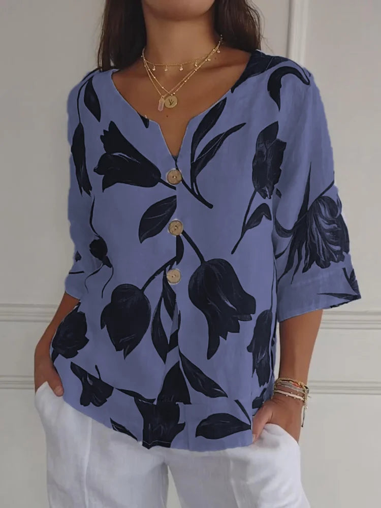 Ladies' Pretty Blouse V-Neck Top