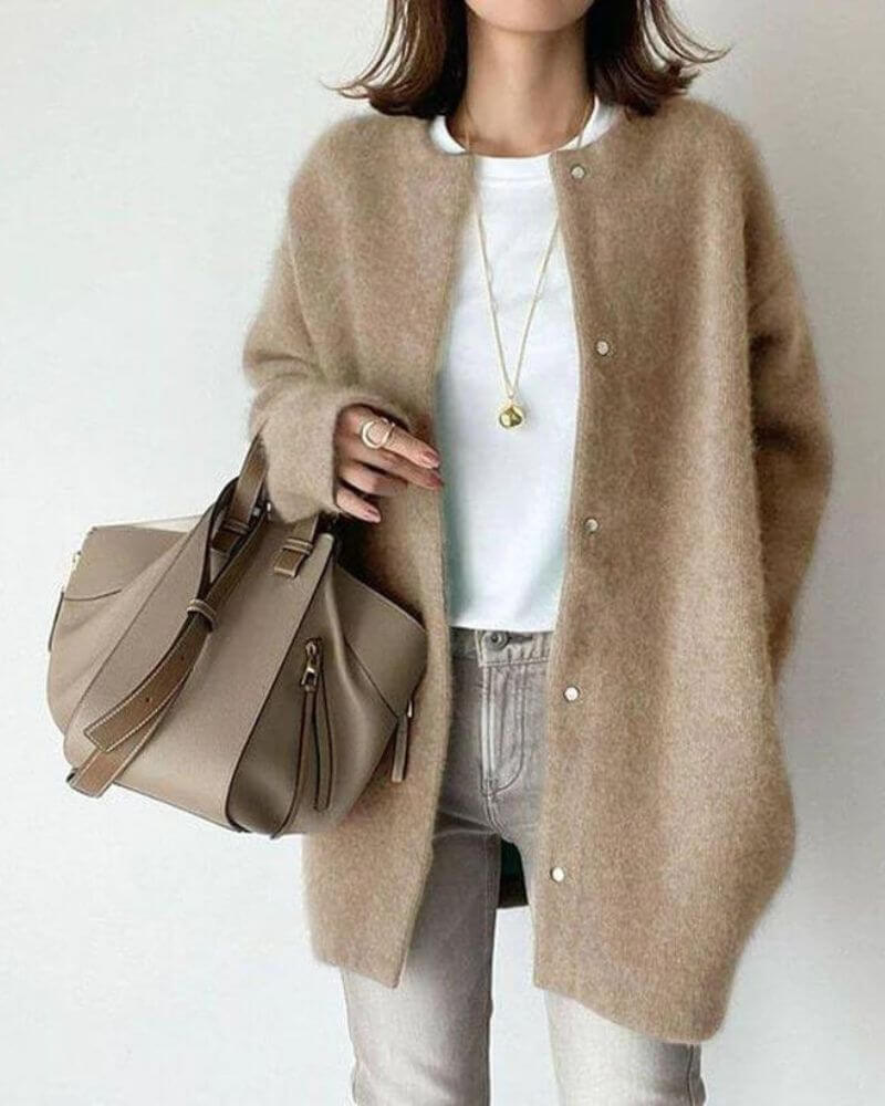 Cozy Women's Open Front Sweater - Soft Knit Cardigan