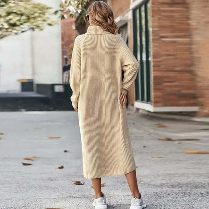 Cozy Crew Neck Sweater Dress
