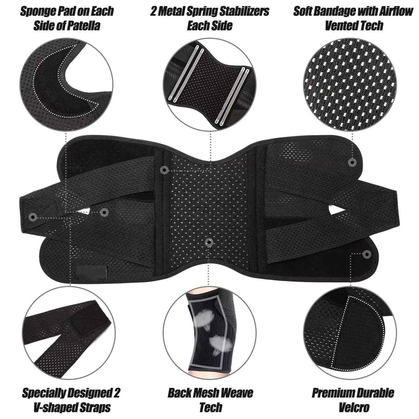 Comfortable Knee Pads with Extra Support and Adjustable Strap