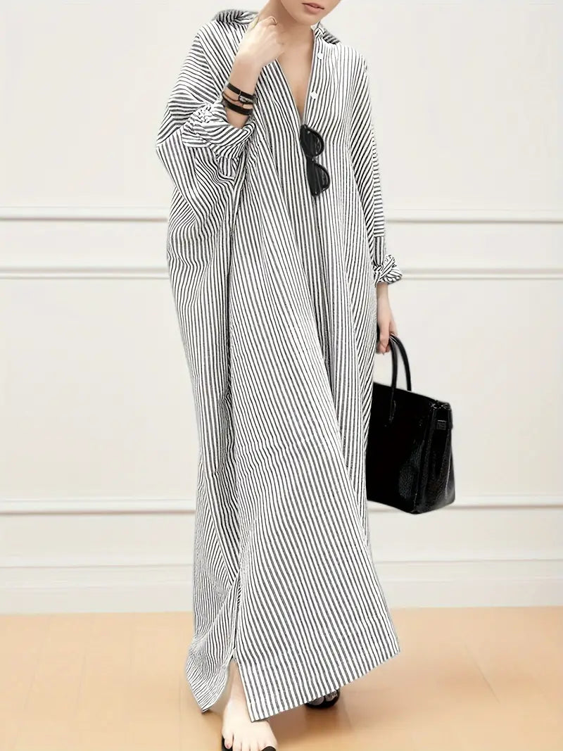 Lightweight Women's Summer Maxi Sundress with Stripes