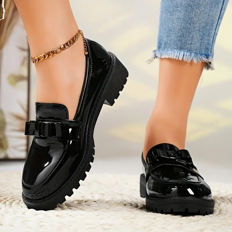 Ladies Comfortable Block Heel Slip On Shoes