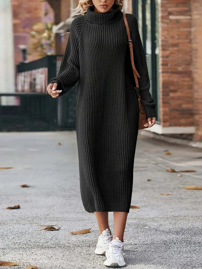 Cozy Crew Neck Sweater Dress