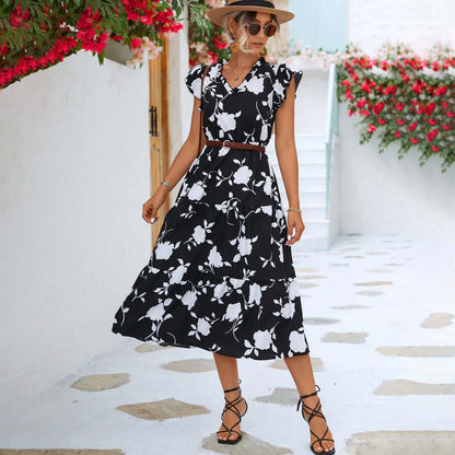 Classic Knee Length Floral Dress