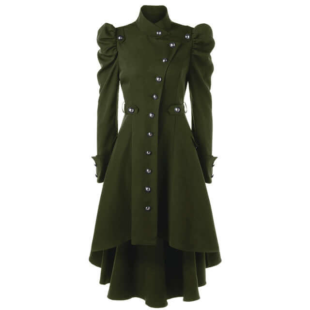 Classic Ladies Midi Coat with Fitted Neckline