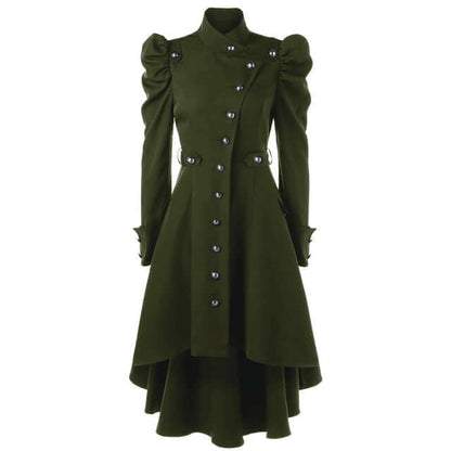 Classic Ladies Midi Coat with Fitted Neckline