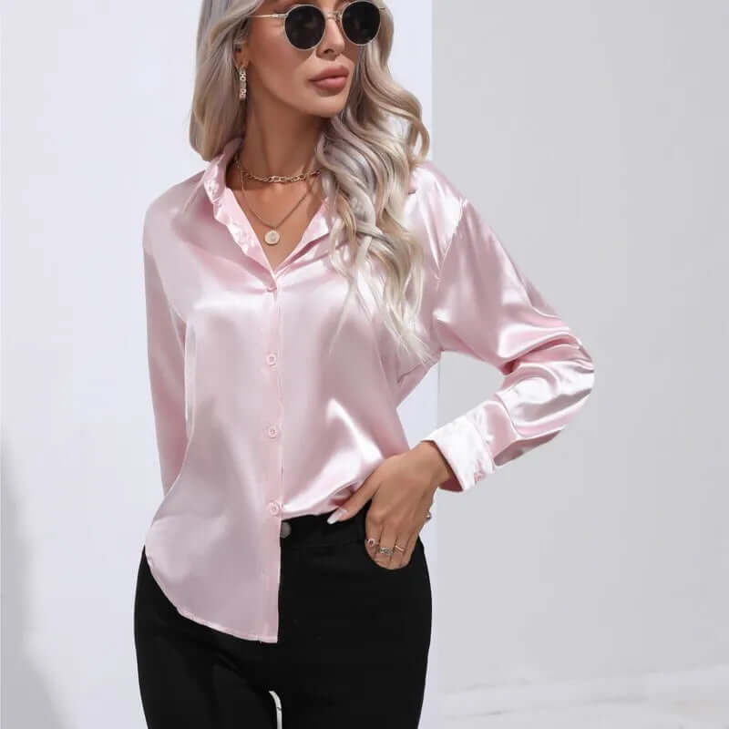 Ladies Soft Flowy Long Sleeve Shirt