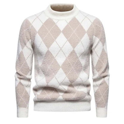 Classic Pattern Crew Neck Sweater - Luxivelle